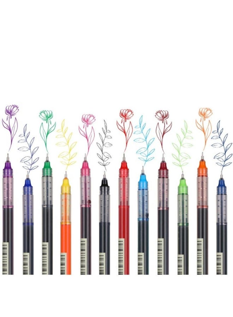 PAPERSAY 12 Colors Gel Pens, Smooth Gel Pens, Ball Point Pens Fine Pointgel, Gel Pens for Drawing , 0.5mm Ink Pen, Note Taking Pens for Japanese Korean Office School Stationery Supplies (Mutilcolor) - Image 4