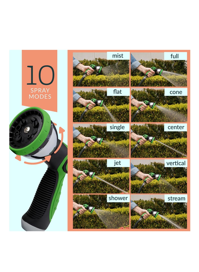 SYOSI Garden Hose Nozzle Sprayer with Thumb Control Valve, 10 Modes Garden Sprayer Universal Fit Garden Hose Nozzle Watering Nozzle All-Purpose for Outdoor - Hose Head Attachment Gun Handle Nozzles - Image 2
