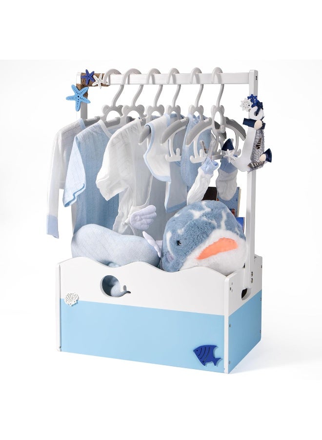 GiftAmaz Blue Wooden Baby Shower Crate Closet - Image 1