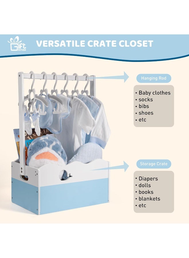 GiftAmaz Blue Wooden Baby Shower Crate Closet - Image 4