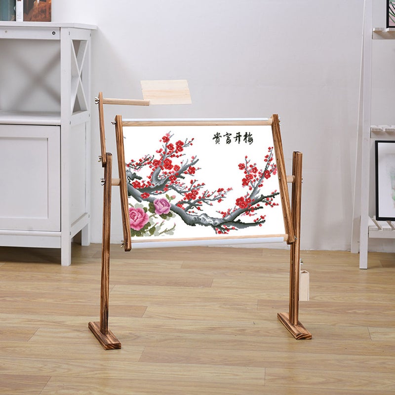 Angle Adjustable Solid Wood Crosses Stitch Rack Wooden Stand Desktop Crossstitch Embroidery Frame - Image 2