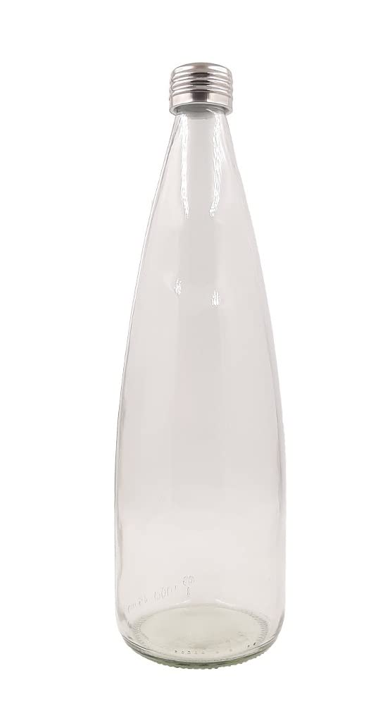 MACHAK Keez Glass Water Bottle For Fridge with Stainless Steel Cap, 1 Litre, Clear (1 Pc) - Image 3