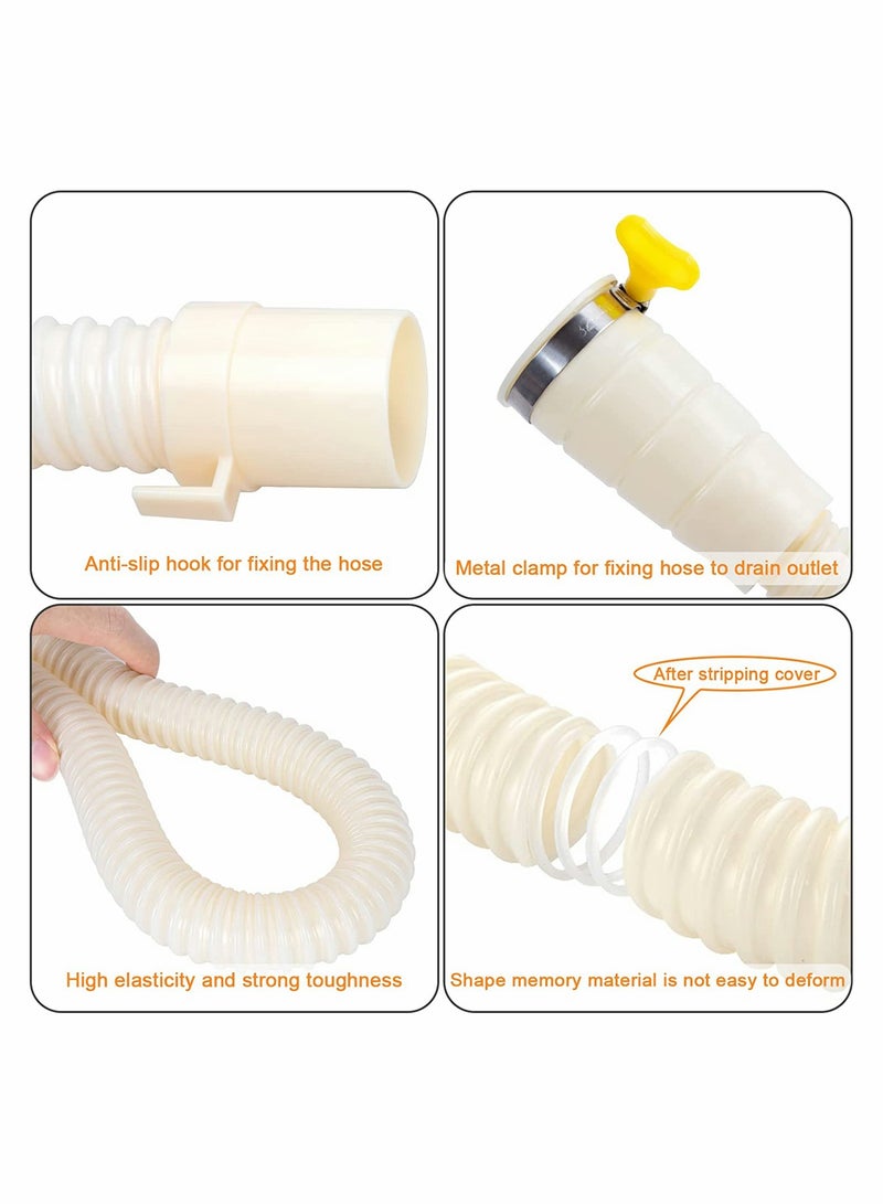 Excefore Drain Hose Washing Machine Extension Kit, Universal Fit All Drain Hose, 2mwith Extension Adapter and Hose Clamps, 2 PCS - Image 4