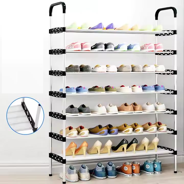 TRADY 5 -Tier Shoe Rack for Closet, Entryway, or Bedroom – Large Capacity Tall Shoe Organizer Storage Shelf Holds 35 + Pairs Space Saving Freestanding Metal Shoe Stand with Steel Pipes & Plastic Connectors, - Image 4