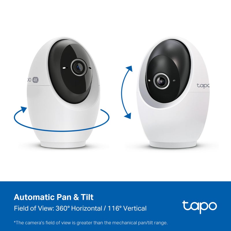 Tapo 4K Indoor Pan/Tilt Wired Security Camera - Works as a Baby Monitor, Person/Pet Detection, Facial Recognition, 360Â° AI Motion Tracking, Subscription-Free Local Storage or Optional Cloud, C260 - Image 5
