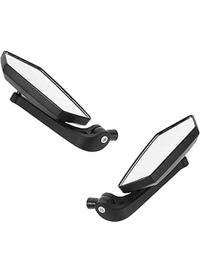 Bicycle Rearview Mirror Bar End 360 Rotatable Extended Mount for Road and Electric Bikes 1 Pair Black - Image 1
