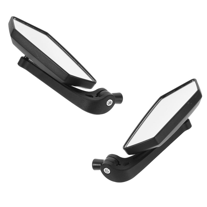 Bicycle Rearview Mirror Bar End 360 Rotatable Extended Mount for Road and Electric Bikes 1 Pair Black - Image 2