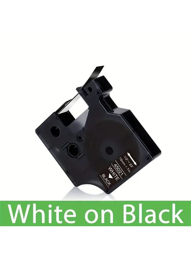 Dymo D1 Label Tape 12mm x 7m White On Black Compatible Label Manager - Image 1