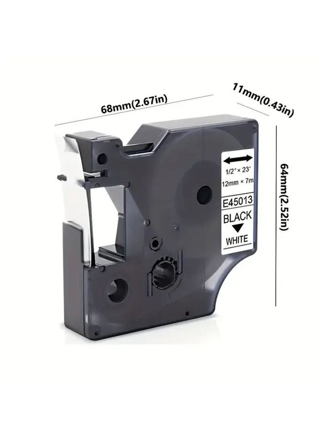 Dymo D1 Label Tape 12mm x 7m White On Black Compatible Label Manager - Image 3