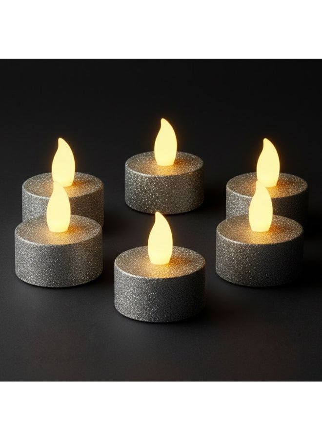 zayo LED Tealight Pack Of 6 Battery Silver - Image 3
