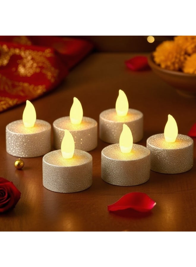 zayo LED Tealight Pack Of 6 Battery Silver - Image 1