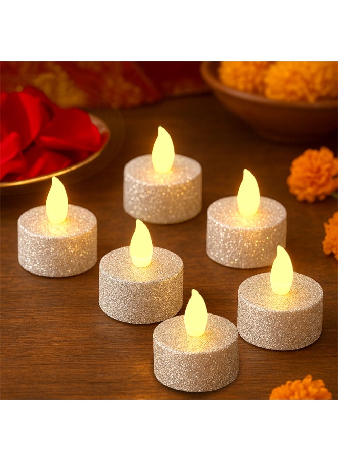 zayo LED Tealight Pack Of 6 Battery Silver - Image 2