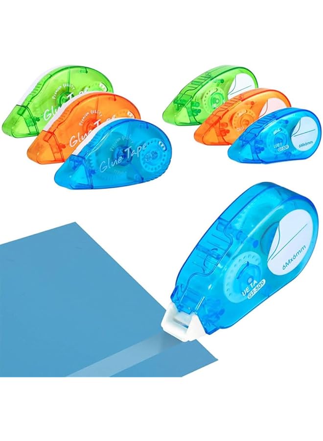 promass 6 Pack Double Sided Tape Roller, Scrapbook Supplies, Glue Tape Roller For Crafts, Double-Sided Adhesive Tape Runner For Scrapbooking, Home School Office Supplies (0.31 inch X 26.25 feet) - Image 1