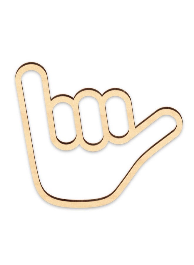 Xylolfsty Shaka Wooden Wall Sign Hang Loose Sign Hawaii Aloha Surfer Hand Sign Surf Wall Decor for Home Living Room Kitchen Bathroom Bedroom Hand shape Finger Nursery Room Decoration - Image 1