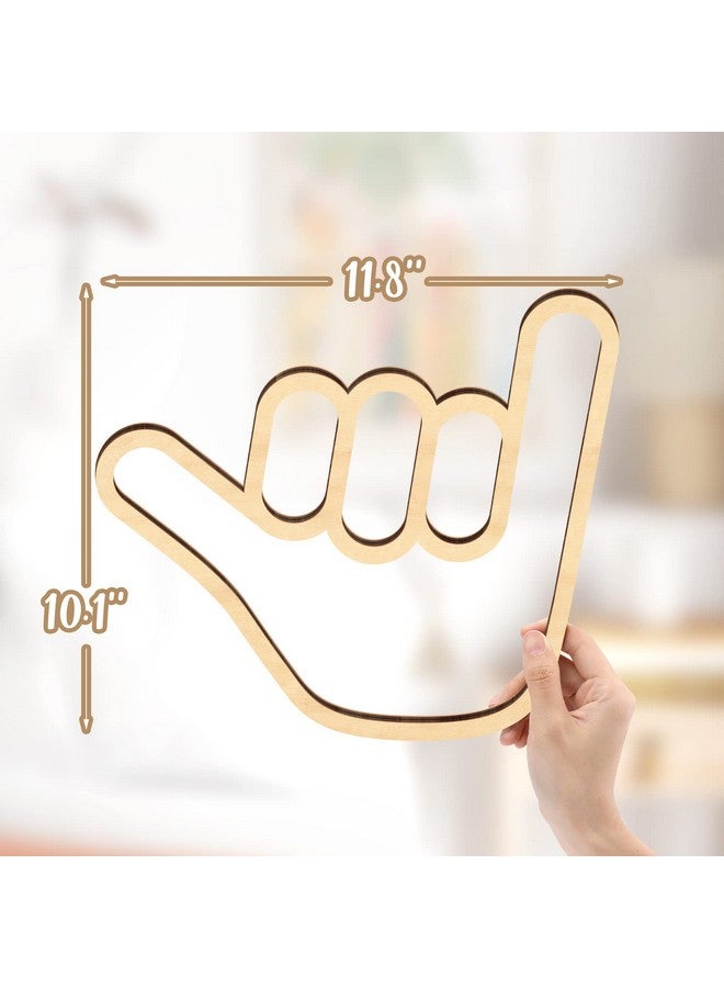 Xylolfsty Shaka Wooden Wall Sign Hang Loose Sign Hawaii Aloha Surfer Hand Sign Surf Wall Decor for Home Living Room Kitchen Bathroom Bedroom Hand shape Finger Nursery Room Decoration - Image 3