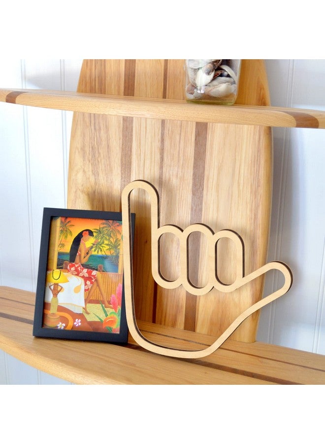 Xylolfsty Shaka Wooden Wall Sign Hang Loose Sign Hawaii Aloha Surfer Hand Sign Surf Wall Decor for Home Living Room Kitchen Bathroom Bedroom Hand shape Finger Nursery Room Decoration - Image 5