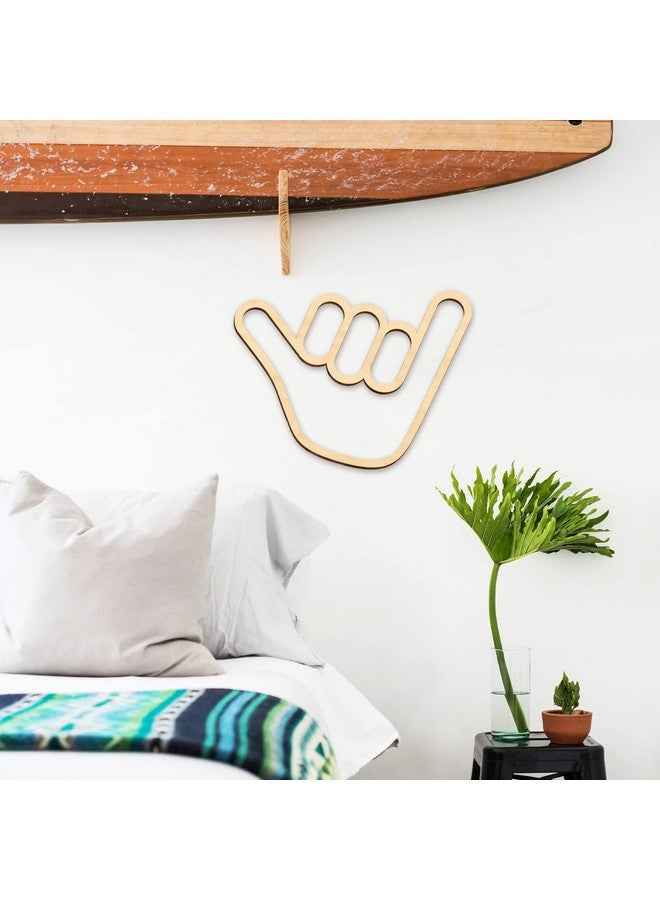 Xylolfsty Shaka Wooden Wall Sign Hang Loose Sign Hawaii Aloha Surfer Hand Sign Surf Wall Decor for Home Living Room Kitchen Bathroom Bedroom Hand shape Finger Nursery Room Decoration - Image 4