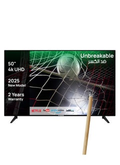 جينيرال جولد تلفزيون ذكي من جينرال جولد 50 بوصة 4K Ultra HD، شاشة زجاجية مزدوجة غير قابلة للكسر، موديل 2025 الجديد، أندرويد 14.0، مع Netflix، YouTube، Prime Video، Shahid، 8 جيجابايت ذاكرة تخزين، 1.5 جيجابايت ذاكرة وصول عشوائين  - Image 1