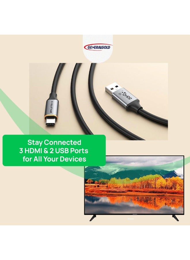 جينيرال جولد تلفزيون ذكي من جينرال جولد 50 بوصة 4K Ultra HD، شاشة زجاجية مزدوجة غير قابلة للكسر، موديل 2025 الجديد، أندرويد 14.0، مع Netflix، YouTube، Prime Video، Shahid، 8 جيجابايت ذاكرة تخزين، 1.5 جيجابايت ذاكرة وصول عشوائين - Image 4