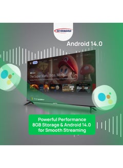 جينيرال جولد تلفزيون ذكي من جينرال جولد 50 بوصة 4K Ultra HD، شاشة زجاجية مزدوجة غير قابلة للكسر، موديل 2025 الجديد، أندرويد 14.0، مع Netflix، YouTube، Prime Video، Shahid، 8 جيجابايت ذاكرة تخزين، 1.5 جيجابايت ذاكرة وصول عشوائين  - Image 5