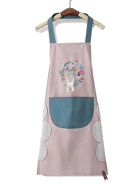 RIEO Hub RIEO Kitchen Aprons for Women Waterproof Cooking Apron with Pocket Oil Proof Adjustable and Comfortable Apron for Home Kitchen Garden Restaurant  - Image 1