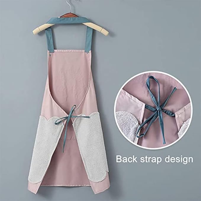 RIEO Hub RIEO Kitchen Aprons for Women Waterproof Cooking Apron with Pocket Oil Proof Adjustable and Comfortable Apron for Home Kitchen Garden Restaurant  - Image 2