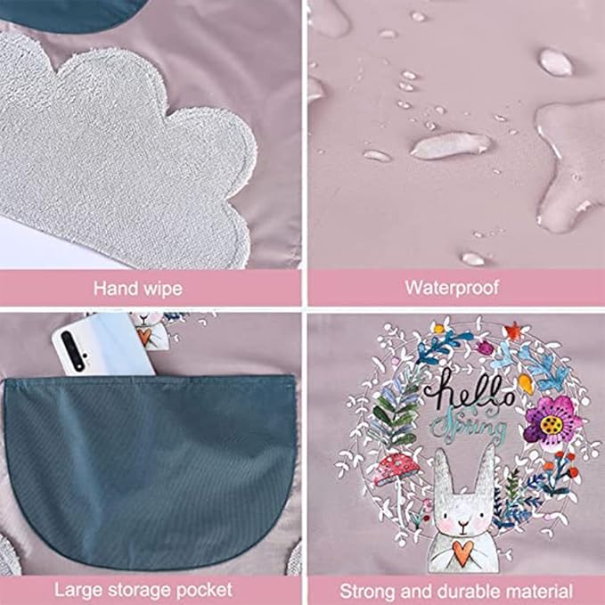 RIEO Hub RIEO Kitchen Aprons for Women Waterproof Cooking Apron with Pocket Oil Proof Adjustable and Comfortable Apron for Home Kitchen Garden Restaurant  - Image 3
