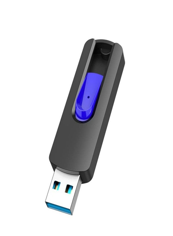 JUANWE 256GB USB Flash Drive USB 3.0 Flash Drive Thumb Drive Jump Drive USB Memory Stick Retractable Slide Pen Drive High-Speed Data Storage Backup for Mac, PC, Speaker - Blue - Image 1