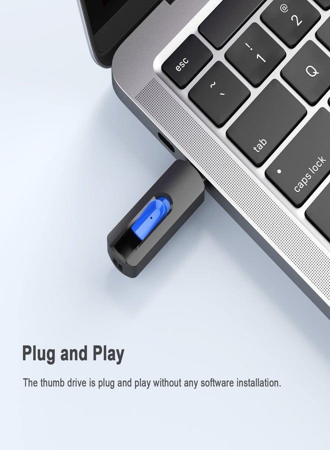 JUANWE 256GB USB Flash Drive USB 3.0 Flash Drive Thumb Drive Jump Drive USB Memory Stick Retractable Slide Pen Drive High-Speed Data Storage Backup for Mac, PC, Speaker - Blue - Image 4