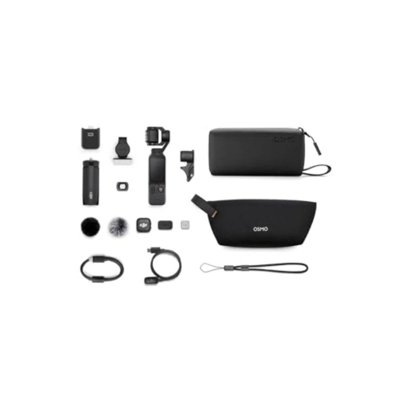 Osmo Pocket 4 Creator Combo, Pocket Gimbal Vlog Camera, 1″ CMOS and 4K/240fps, 3-Axis, 2× Lossless Zoom, 107GB Built-in Storage, Mic 3 Transmitter, Osmo Mini Tripod, UAE Version, Official Warranty - Image 1