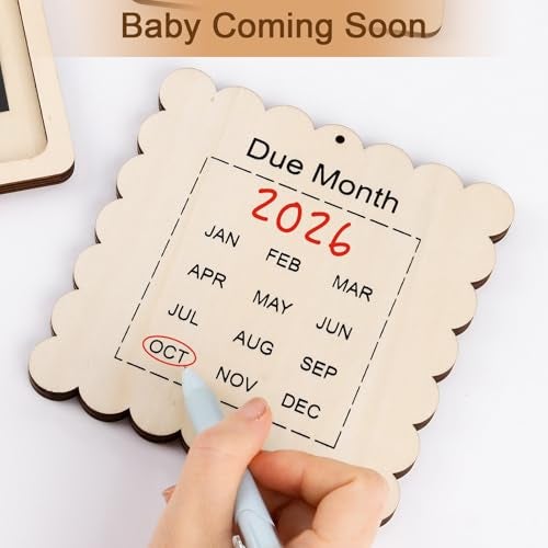 Mlatnod Scalloped Pregnancy Announcement Box for Grandparents with Sign - Baby Coming Soon Gift, Holds 3x4 Ultrasound Photo, Surprise Reveal Keepsake for Parents - Image 3