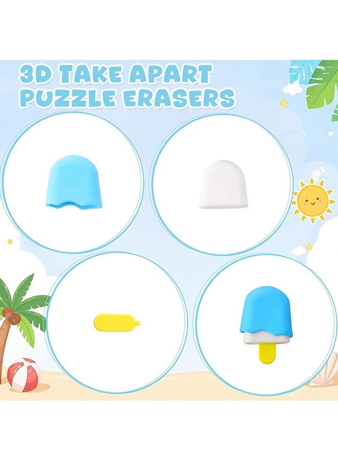 Wffo 8 PCS Ice Cream Erasers, Cute Fun Food Shapes Erasers, Creative Dessert Cartoon Eraser for School Children's Learning Supplies - Image 5