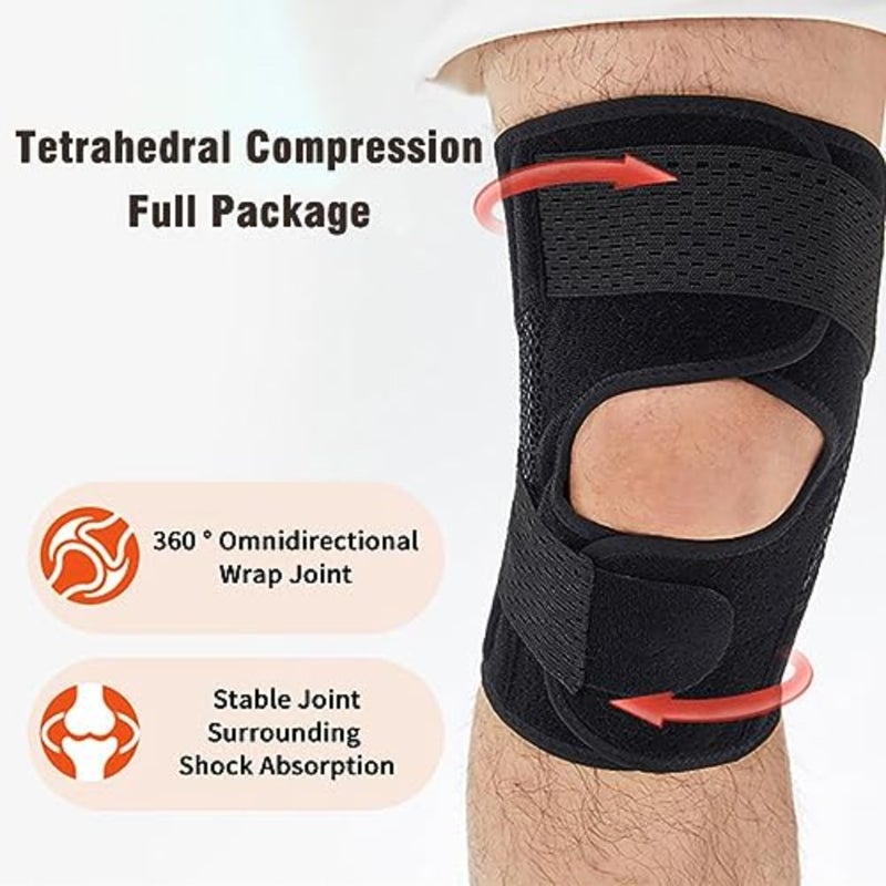 دعامات الركبة لألم الركبة، حزام دعم لتخفيف آلام الركبة، تخفيف آلام المفاصل، دعم الركبة قابل للتعديل للتنفس مناسب، لألم الركبة، تمزق الغضروف المفصلي، ACL، MCL، تعافي الإصابات XL، يمين - Image 4