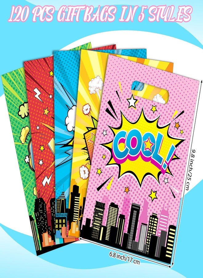 Blosssound 120 Pcs Hero Party Gift Bags Hero Birthday Favor Bags Hero Themed Candy Bags Comic Hero Party Goodie Bags for Boys Girls Boom Hero Theme Birthday Baby Shower Party Supplies Decorations - Image 2