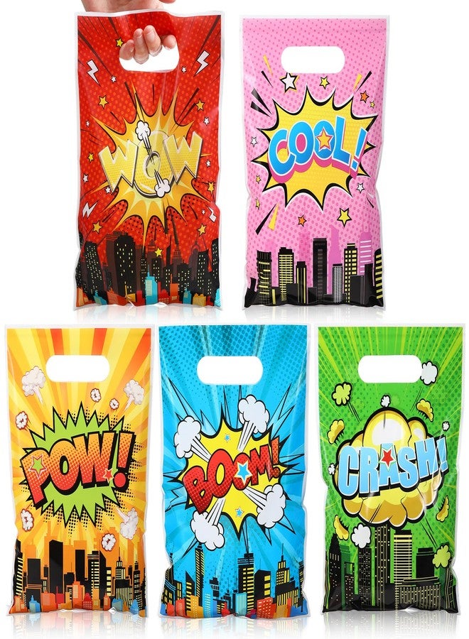 Blosssound 120 Pcs Hero Party Gift Bags Hero Birthday Favor Bags Hero Themed Candy Bags Comic Hero Party Goodie Bags for Boys Girls Boom Hero Theme Birthday Baby Shower Party Supplies Decorations - Image 1