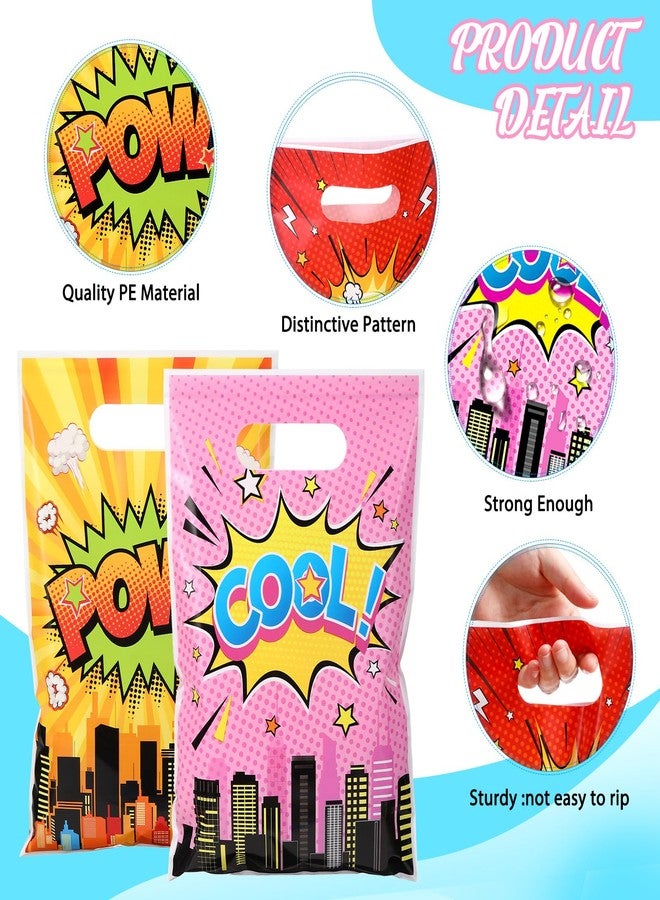 Blosssound 120 Pcs Hero Party Gift Bags Hero Birthday Favor Bags Hero Themed Candy Bags Comic Hero Party Goodie Bags for Boys Girls Boom Hero Theme Birthday Baby Shower Party Supplies Decorations - Image 3