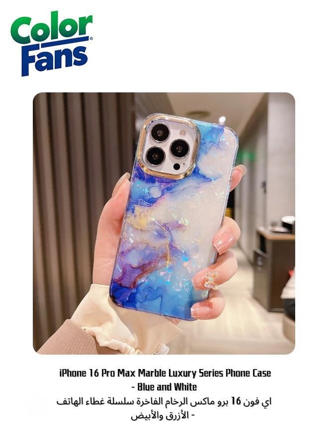 كولور فانس اي فون 16 برو ماكس الرخام الفاخرة سلسلة غطاء الهاتف