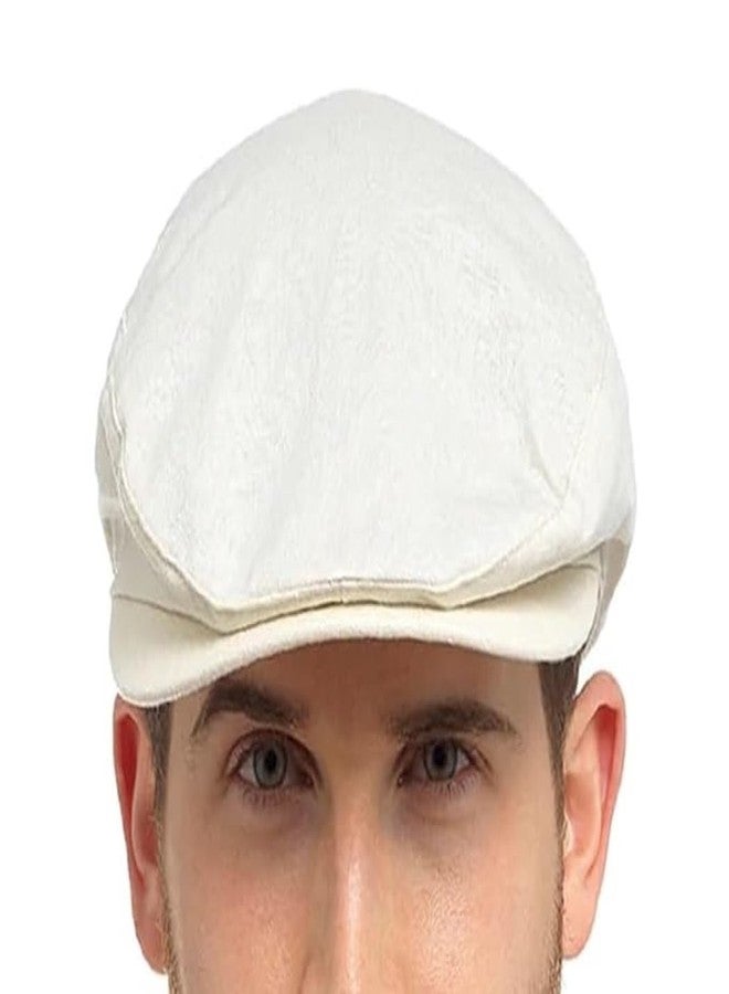 ATABZ Men's Cotton Golf Flat Cap Whtie Sports Hats White - Image 5