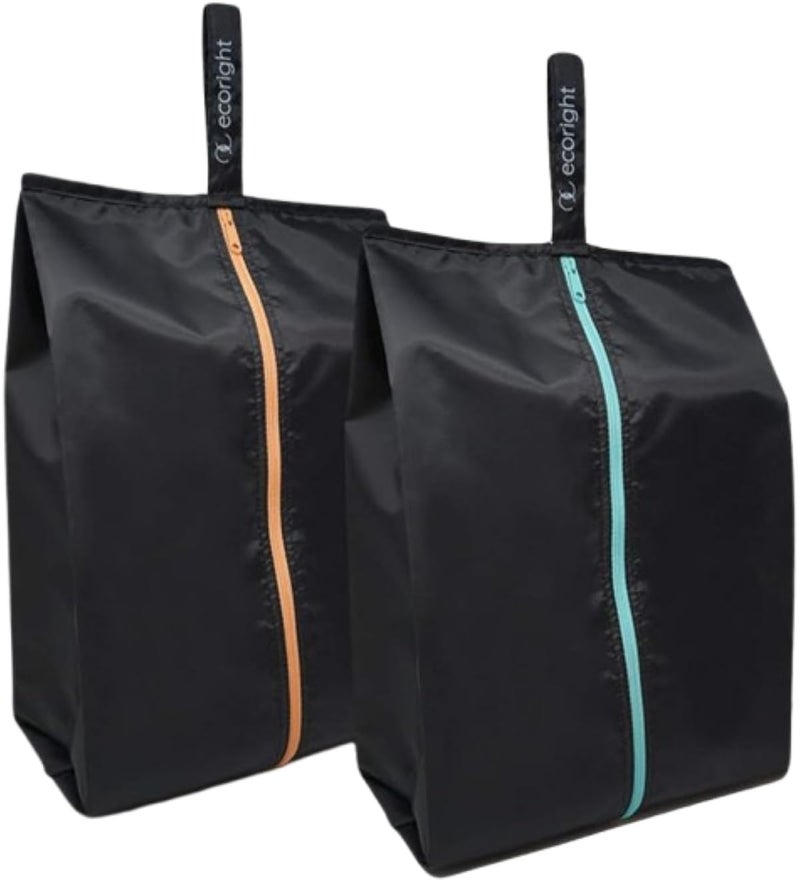 Ecoright Shoe Bags for Travel, Set of 2, 100% Recycled Water-Resistant Zipper Pouch Bags, Shoe Bags for Storage, Travel Essentials for Men & Women - Image 1