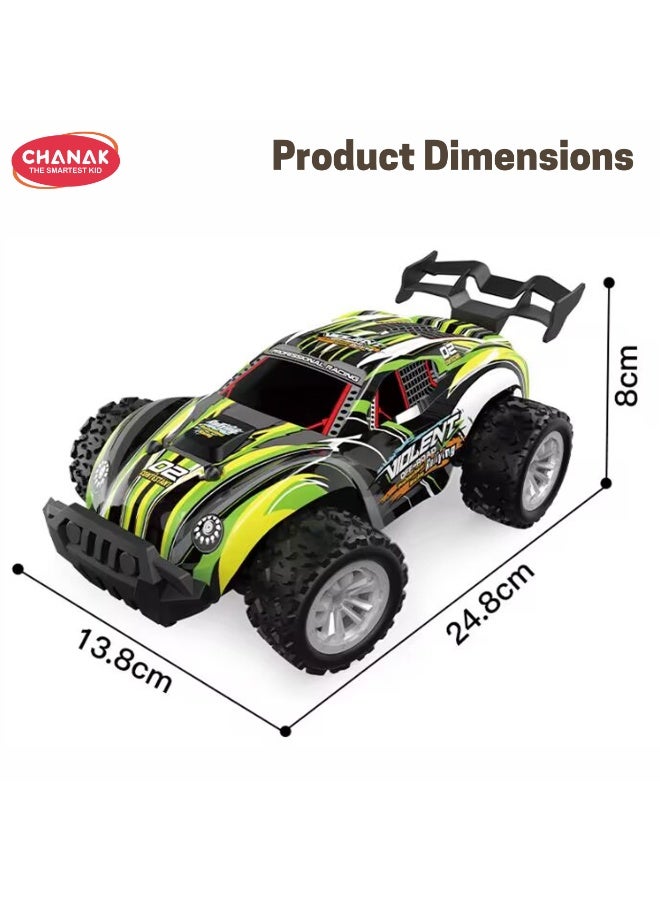 Chanak All-Terrain 2WD RC Racing Toy Car with Durable Rubber Tires & Headlights (Color as per Availability) - Image 4