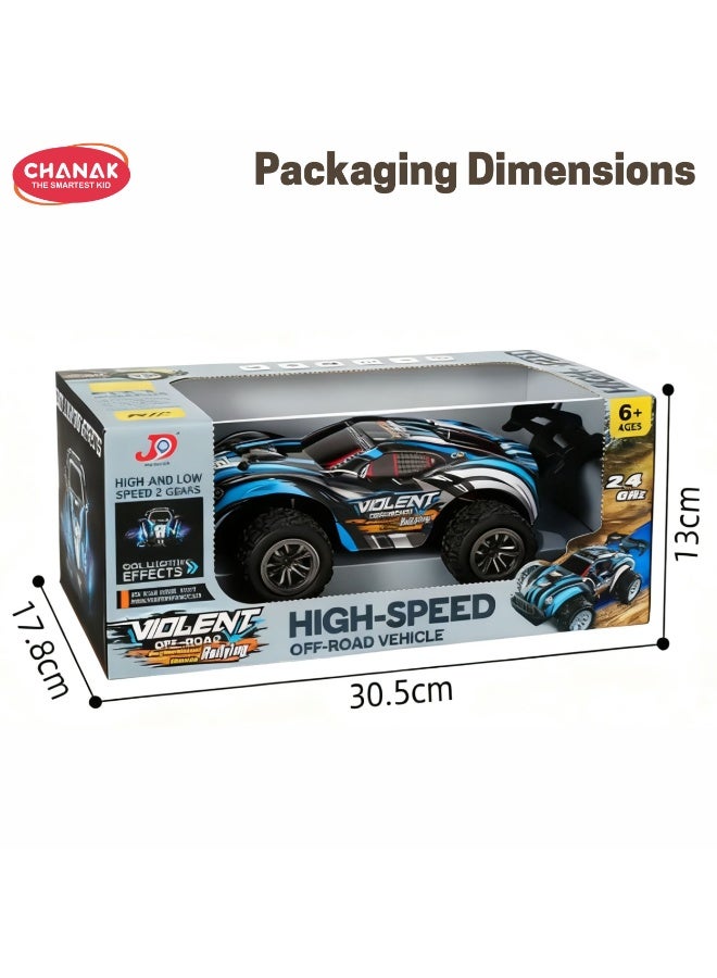 Chanak All-Terrain 2WD RC Racing Toy Car with Durable Rubber Tires & Headlights (Color as per Availability) - Image 3