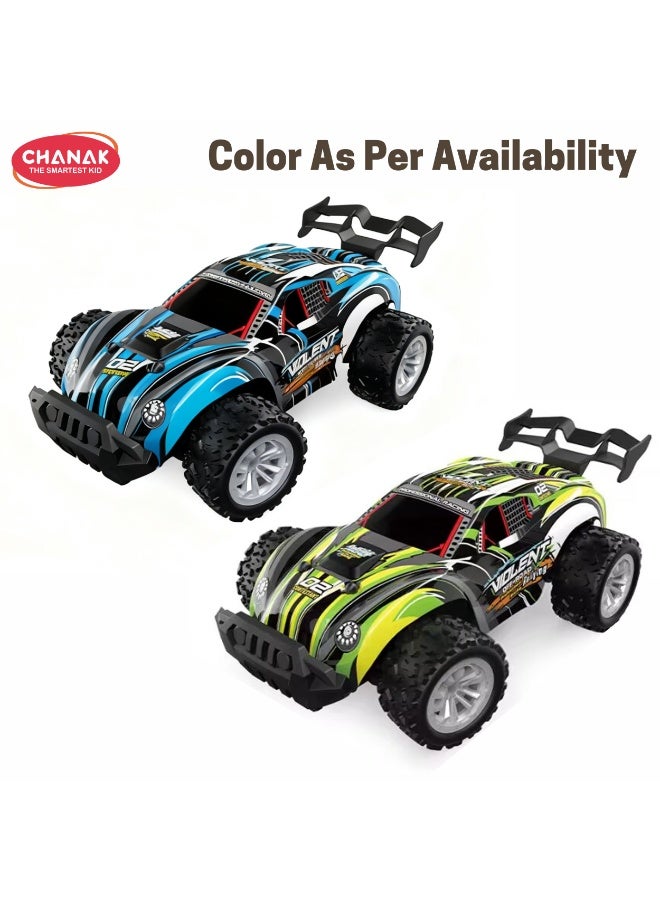Chanak All-Terrain 2WD RC Racing Toy Car with Durable Rubber Tires & Headlights (Color as per Availability) - Image 2