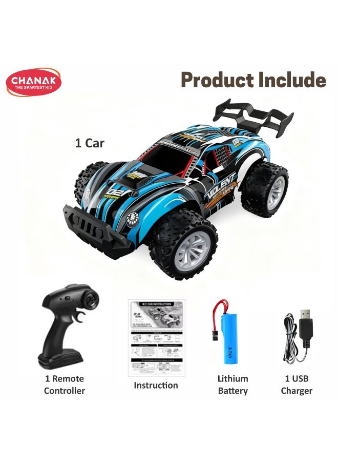 Chanak All-Terrain 2WD RC Racing Toy Car with Durable Rubber Tires & Headlights (Color as per Availability) - Image 5