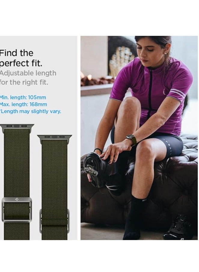Spigen Spigen Lite Fit Band designed for Apple Watch Band Series 10 (42mm), Series 9/8/7 (41mm), Series SE2/SE/6/5/4 (40mm) and Series 3/2/1 (38mm) Nylon Solo Loop strap  - Image 3