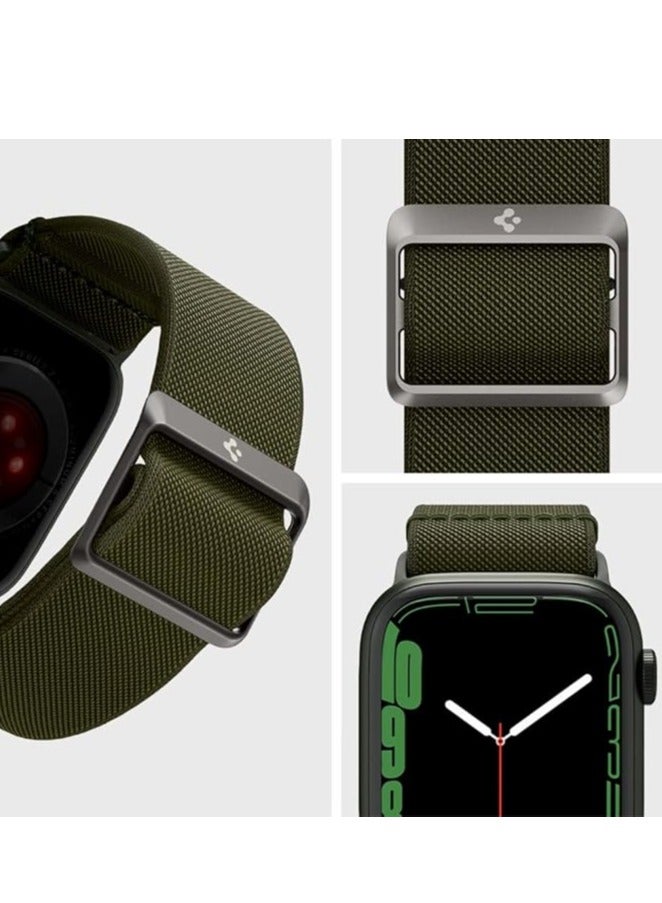 Spigen Spigen Lite Fit Band designed for Apple Watch Band Series 10 (42mm), Series 9/8/7 (41mm), Series SE2/SE/6/5/4 (40mm) and Series 3/2/1 (38mm) Nylon Solo Loop strap  - Image 5