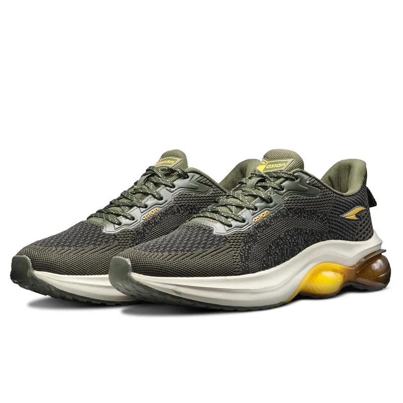 Asian Lightweight Olive Running Shoes for Men and Boys
