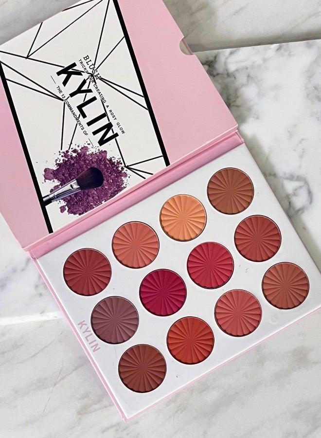 كايلين باليت أحمر الخدود كيلين  12 لونًا من الإشراقة والتألق - Image 1