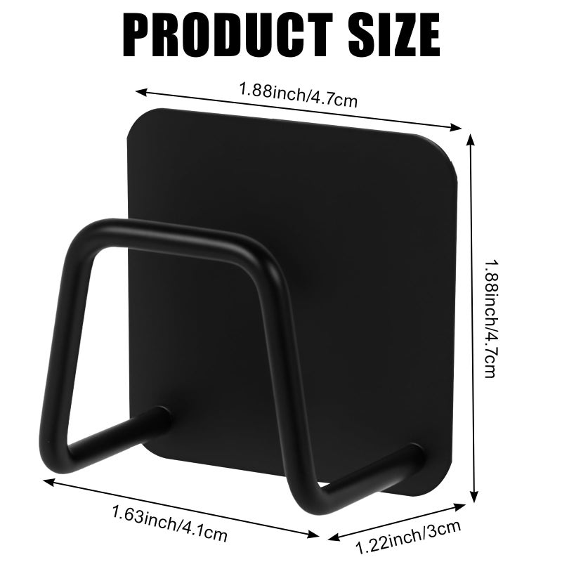 YCQDDA Under Cabinet Cutting Board Holder â€“ 12 Pack Pot Lid & Chopping Board Organizer Rack, Stainless Steel Adhesive Storage for Kitchen Cabinets & Counter, No Drilling Required (Black) - Image 2