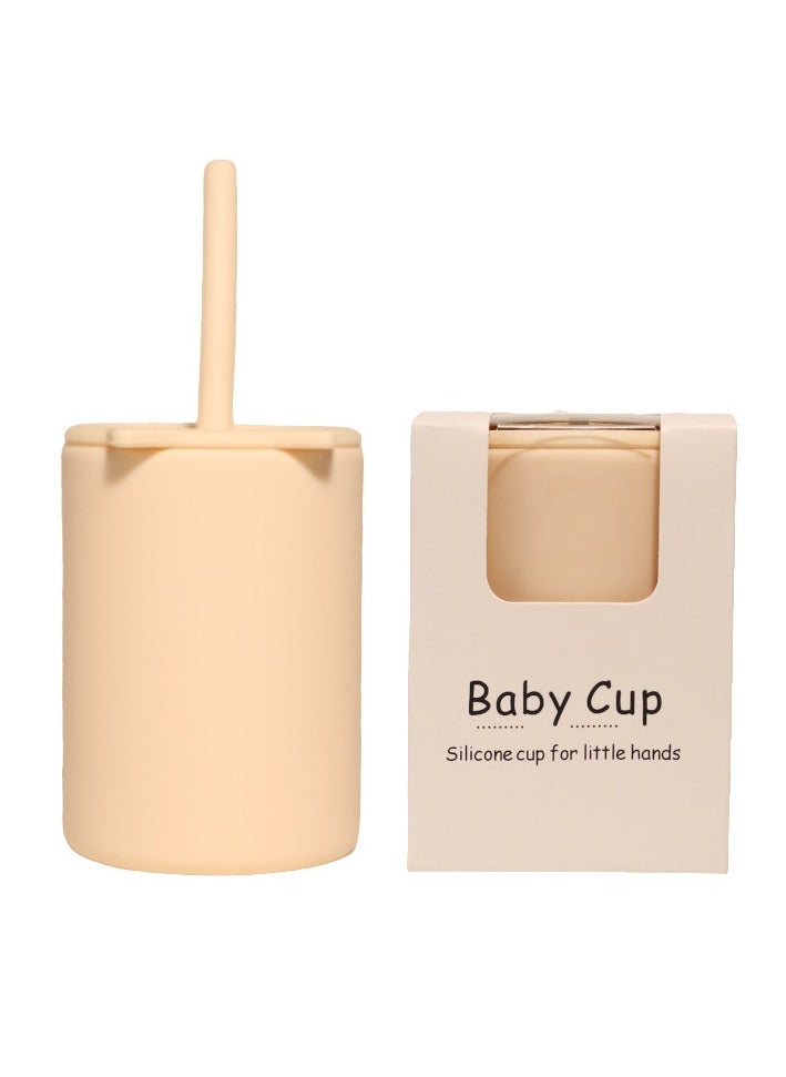 Kitten cup Children's silicone learning cup with straw cup with lid drinking cup Baby leak-proof silicone water cup 150ml khaki - pzsku/Z21AA4A9F0BE384182FAAZ/45/_/1732175149/118197cb-1cae-466c-b232-bb6efe896ad4