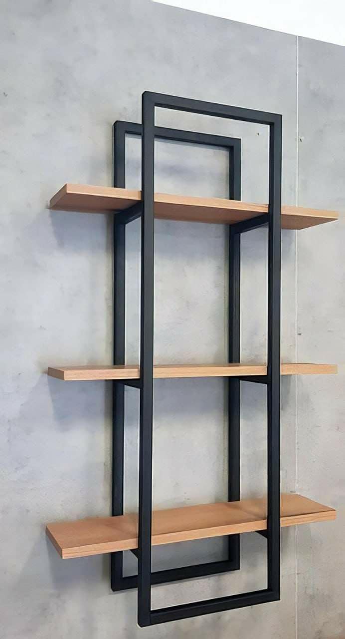 MILAD Wall Shelves 3 Tier Wall Mount Metal Shelf | Storage Organizer | Display Rack | Showcase | Bookshelf | Wall Hanging (Golden & Black) - Image 1